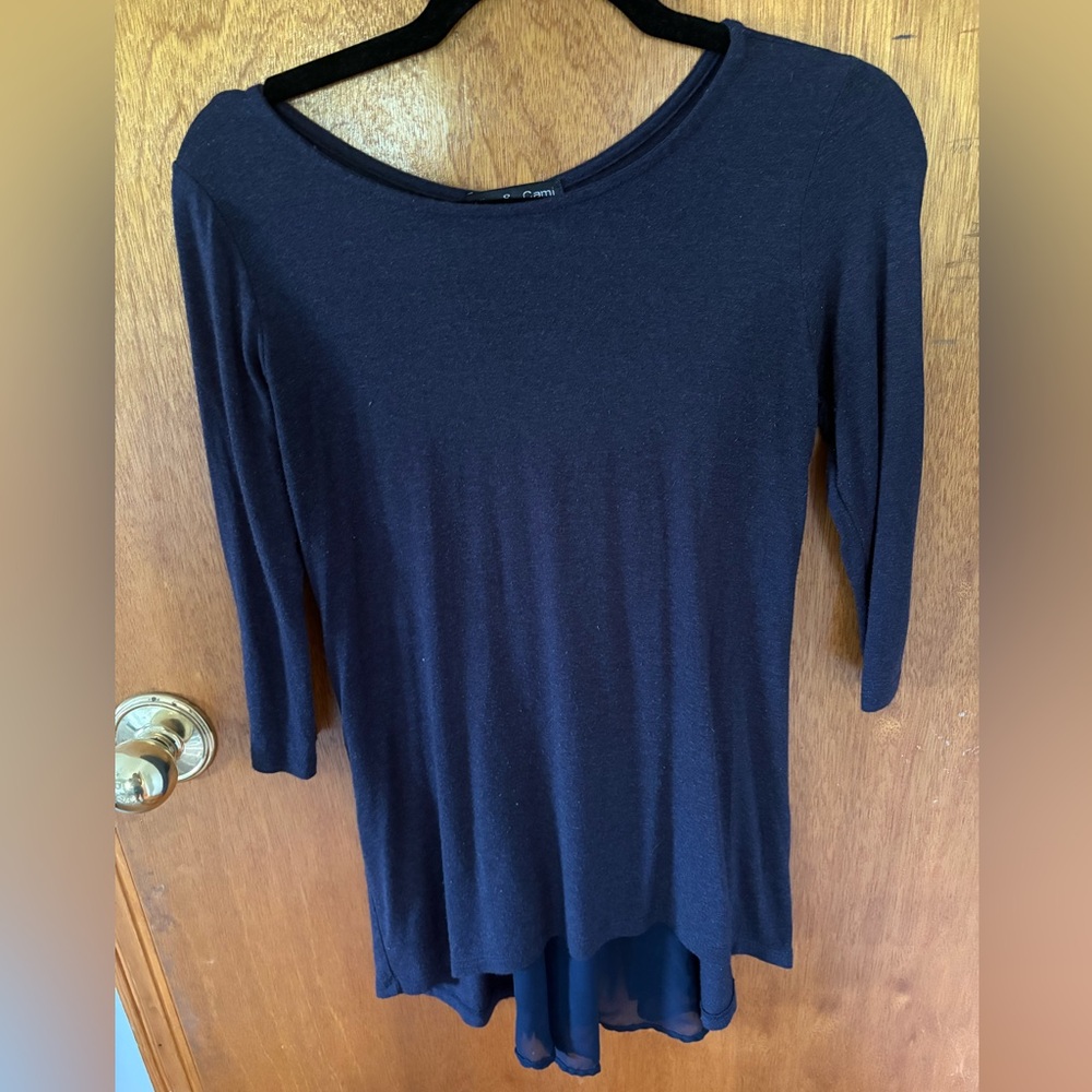 Kim & Cami Navy Blue Tunic Top